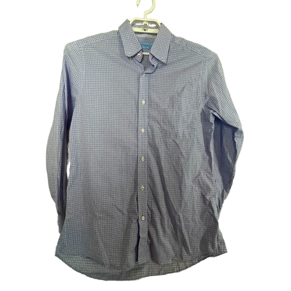 J McLaughlin Trim Fit Plaid Shirt M Coastal Country Club Classic Preppy